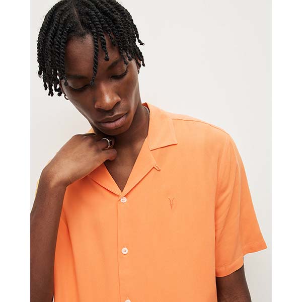 Allsaints Australia Mens Venice Ramskull Shirt Orange AU75-408